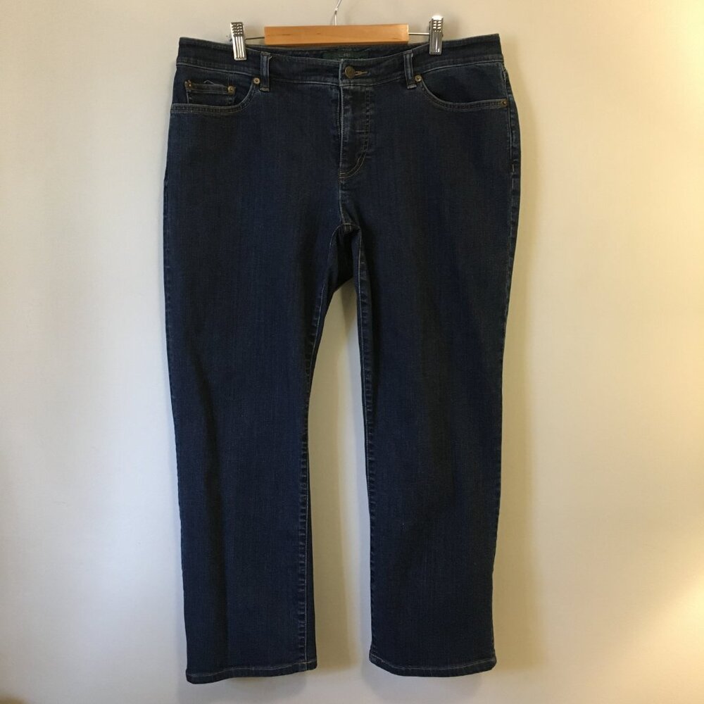 Lauren Ralph Lauren Jeans Co. Dark Navy Denim Capris - Plus Size 14W 𓃗